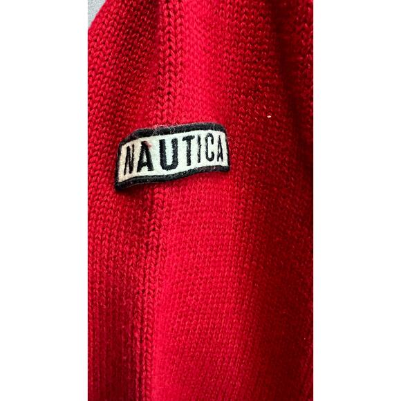 Vintage Nautica Red V-Neck Sweater Mens Size XL - Picture 6 of 7